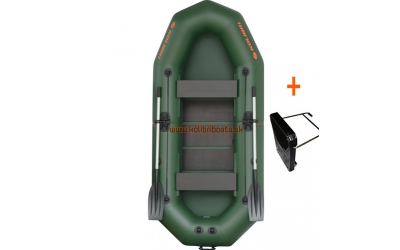 Člun Kolibri K-290 T profi, zelený, lamelová podlaha + držák motoru
