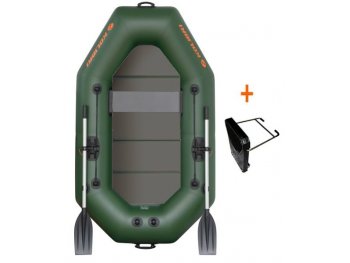 Člun Kolibri K-220 TP zelený, pevná podlaha + držák motoru